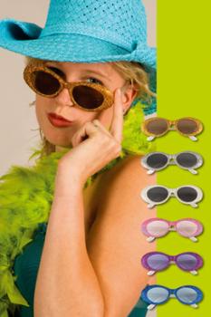 Retro Brille Disco Cowboy 80er Jahre Karneval Fasching