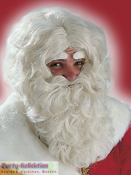 Nikolaus Set: Bart und Perücke Weihnachten Weihnachtsmann