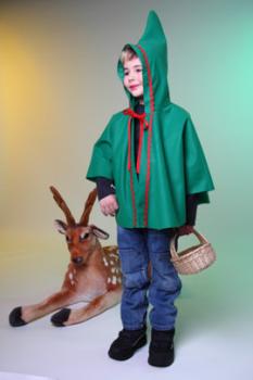 Zwergen-Umhang mit Kapuze Kinder Karneval Fasching