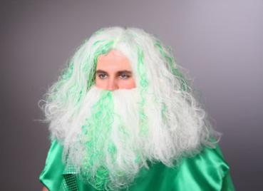 Neptun Wassermann Perücke Karneval Fasching Unterwasserwelt