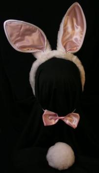 Hase Osterhase rosanes Bunny-Set: Bunnyohren, Fliege, Schwanz Ju