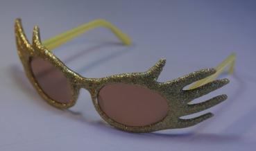 80er Jahre Disco gelbe Brille Retro Schlagerparty