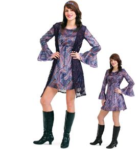 50/60er Jahre Kleid + Weste Rock`n Roll Karneval Kostüm