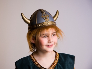 Wikingerhelm mit Plüschhaar Wikinger Karneval Kinder Helm