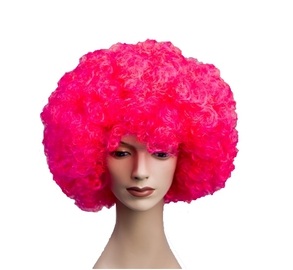 Pinke Hippie Hair Perücke Flower 70er Jahre Party Theater