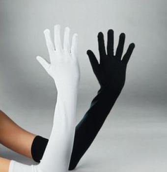 schwarze Nylon Handschuhe 60cm Nylonhandschuhe