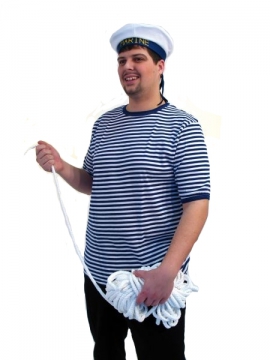 blau weißer Matrose Marine Ringelpulli Karneval Kostüm