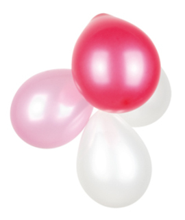 8 Stück rot rosane weiße Luftballons Dekoration Hochzeit