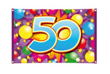 Bunte Geburtstags-Fahne 50 Jahre Dekoration