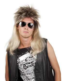 Perücke Rocker 80er Jahre Party Karneval