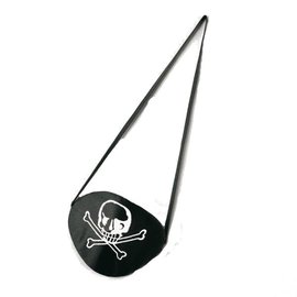 schwarze Piratenklappe mit Totenkopf Augenklappe Piraten Pirat