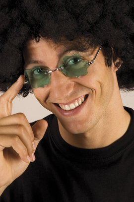 grüne Brille Hippie Mode Hippiekostüm Karneval 60er Jahre Party