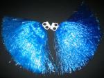 2 x blaue Pompons 240 Gramm Cheerleader Karneval