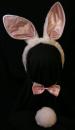 Hase Osterhase rosanes Bunny-Set: Bunnyohren, Fliege, Schwanz Ju