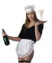 Oberin Kellnerin Karneval Fasching Häubchen Schürze