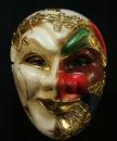 Harlekin Maske mit Musiknoten Gaukler Karneval Fasching