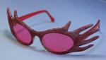 80er Jahre Disco rote Brille Retro Schlagerparty