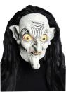 Hexer Latex Maske mit Haar Hexe Halloween