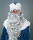 Set Nikolaus grauer Rauschebart und Stirnband Weihnachtsmann