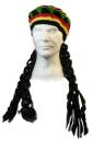 Rastaperücke mit Dreadlocks Rastamütze Rastazöpfe Häkelmütze