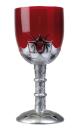 Weinrotes Weinglas mit Spinnen Halloween Grusel Deko Glas