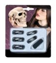12 x schwarze Fingernägel Hexe Halloween 3,8 cm lang