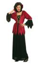 schwarzes Vampir Kleid mit weinrotem Samt Gr. S/M