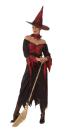 Hexenkleid m. Hut u. Halsschmuck Halloween Party Kostüm
