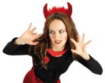 rote Teufelshörner in Lederoptik Halloween Teufel Hörner