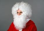 Nikolaus Weihnachtsmann weißer Bart und Perücke Weihnachten