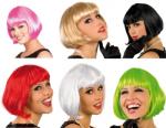 Bobschnitt Charleston Cabaret Perücke weiß,grün,rot,blond,pink,s