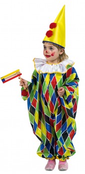 buntes Clown Kostüm Zirkus Manege Overall Faschingskostüm Kinder Gr.98/104