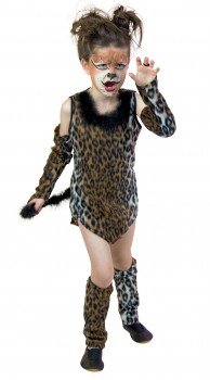 Wildkatze Größe 128 Katze Kostüm Leopard Kinder Tierkostüm Karneval Fasching
