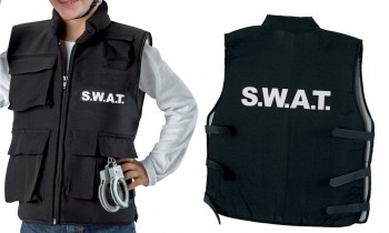 S.W.A.T. Weste  Kinder Kostüm Gr. 128 Spezialeinheit Polizei Polizist Karneval Fasching