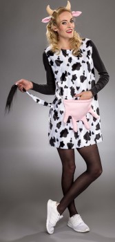 schwarz weißes Kuhkostüm Gr. 50/52 Kuh Kostüm Dame Kleid Tier Karneval