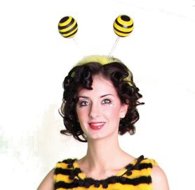 Haarreif mit Fühlern Kopfbügel Biene Bienenfühler Karneval Fasching