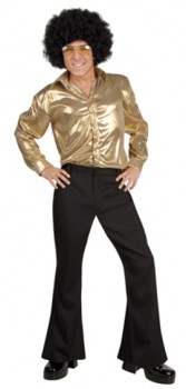 goldenes Schlagerhemd Disco Schlager Retro Style Party 70er Jahre Partyhemd