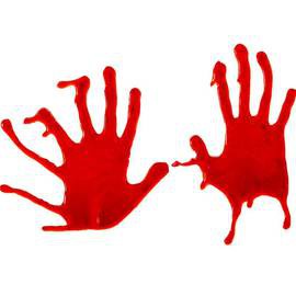 rote blutige Hände Fensterdekoration Deko Halloween Party