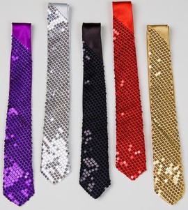 Paillettenkrawatte Krawatte Binden schwarz rot silber gold lila untersch.Farben