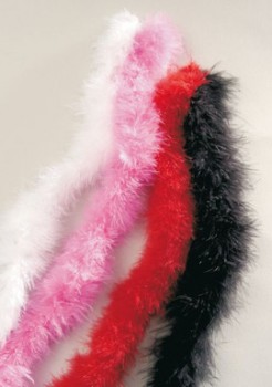 rosa Federbesatz Marabu Borte Fransen Federn 180 cm basteln nähen
