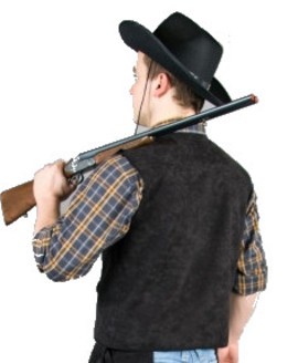 schwarze Cowboy Weste Western Cowgirl Saloon Kostüm untersch. Größen