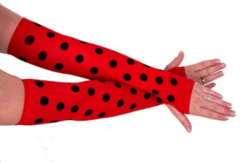 Marienkäfer rote Armstulpen m. schwarzen Punkten Käfer Kostüm