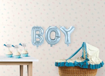 Boy Luftballons Geburt Junge blaues Ballon Set Dekoration Baby