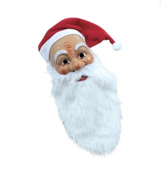 Nikolaus Maske mit Mütze Weihnachtsmann Nikolausmaske Weihnachtsmannmaske
