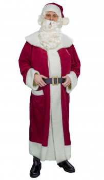 hochwertiger weinroter Samtmantel Mütze Gürtel Weihnachten Mantel Nikolaus Weihnachtsmann