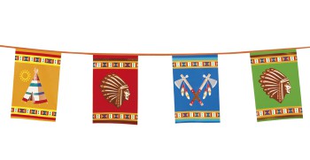 Wimpelkette Indianer 10m Flagge Mottoparty Deko Dekoration Indianerparty