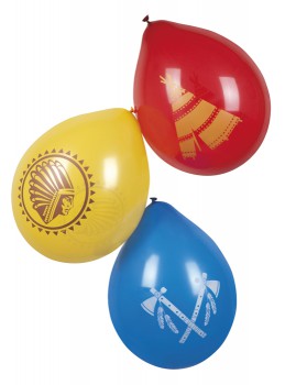 Luftballon Indianer 6 Stück Deko Party Geburtstag Dekoration Western