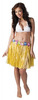 gelber Hawaii Rock 45 cm Hula Party Südsee Strandparty Kostüm
