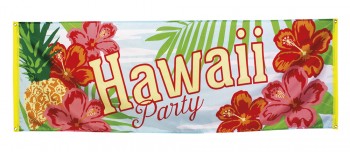 Banner 220cm x 74cm Hawaii Party Beach Hibiskus Dekoration