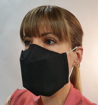schwarze Gesichtsmaske waschbar Maske Behelfsmaske Mundbedeckung Nasenbedeckung